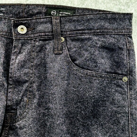 AG Adriano Goldschmied Tellis Modern Slim Sueded Sateen Pants Black Size 32x34 - Picture 5 of 16